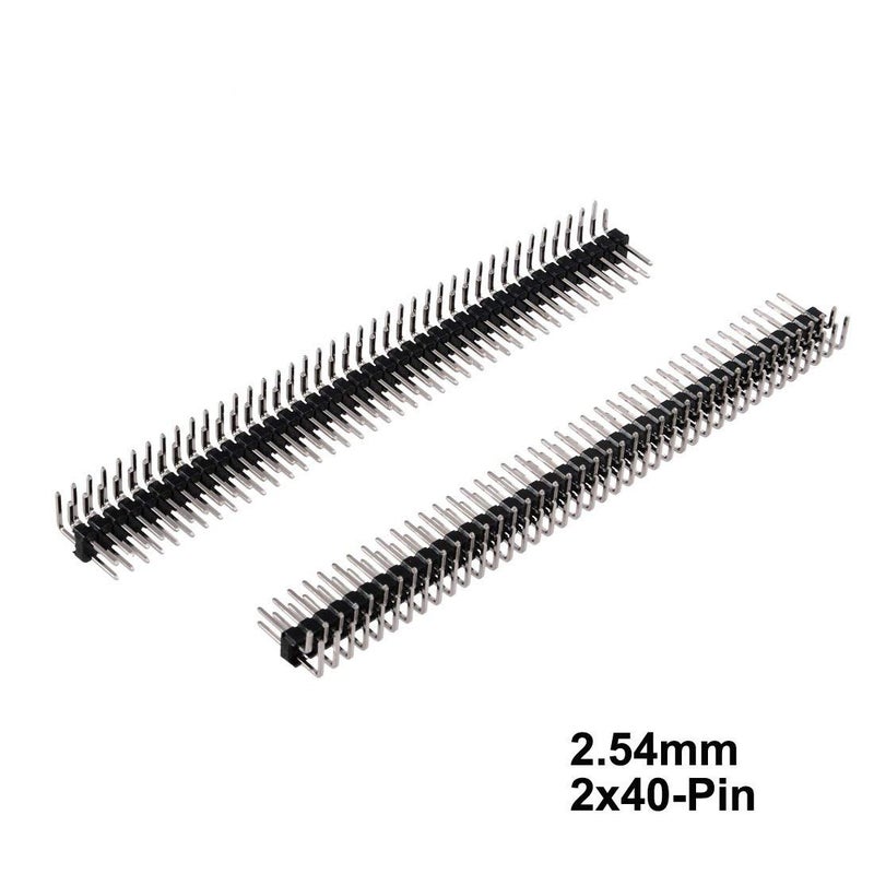 bnafes 10PCS 40Pin 2.54mm Dual Row Right Angle PCB Male Pin Header Strip Connector - Image 2